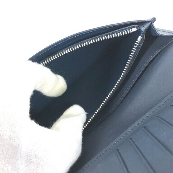 Auth LOUIS VUITTON M41899 Cuir-ombre Portefeuille Brazza Bifold Long Wallet Navy - Picture 7 of 11